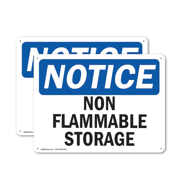 Signmission Non Flammable Storage OSHA Notice Sign, Plastic, 14in W x 10in L, 2PK OS-2PACK-NS-P-1014-L-15051 - main